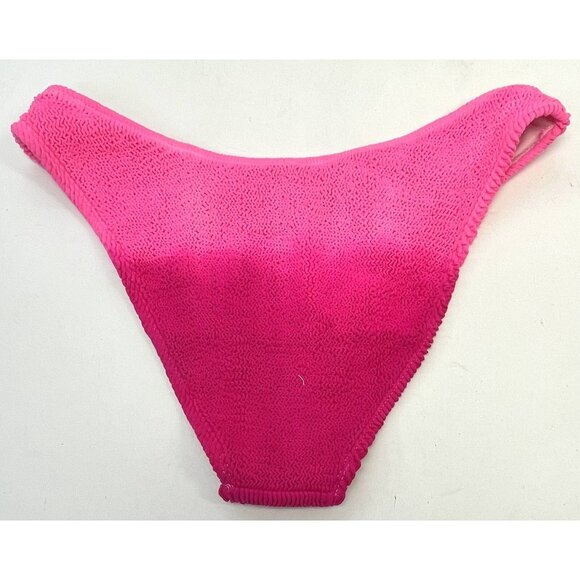 COCOFREE Womens MEDIUM Pink Gradient Ombre Rouched 2pc One Shoulder BIKINI NIP - Picture 7 of 10